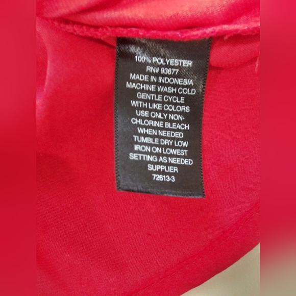 NWT Women's Worthington Large Red Long Sleeve Draped Polyester Blouse - Picture 7 of 7